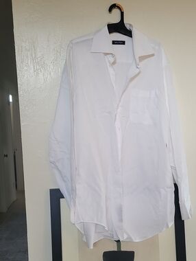 Nautica White Long-Sleeve Dress Shirt